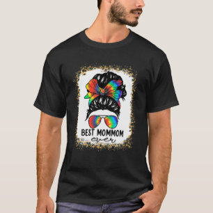Bleach Best Mommom je Gefärbte Krawatte Messy Bun T-Shirt
