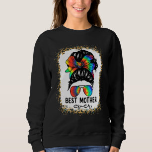 Bleach Beste Mutter je Gefärbte Krawatte Messy Bun Sweatshirt
