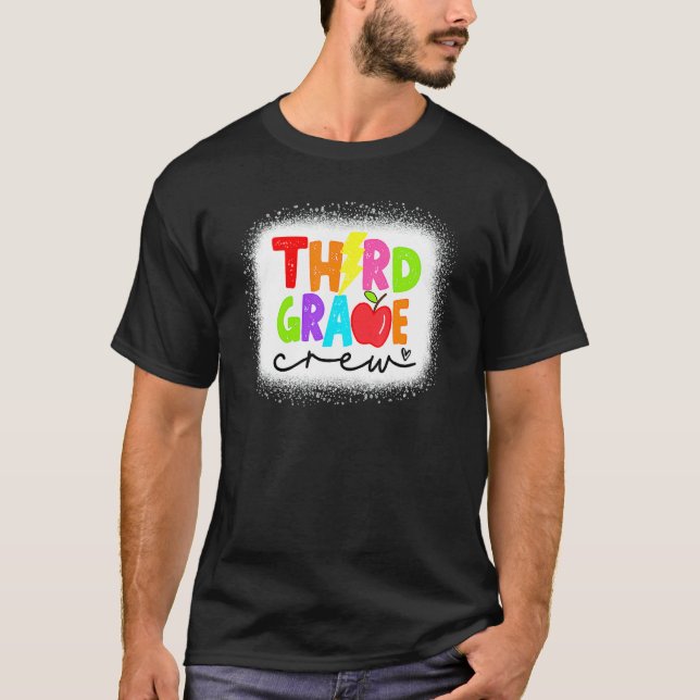 Bleached 3rd Grade Crew Teacher Student First Day  T-Shirt (Vorderseite)