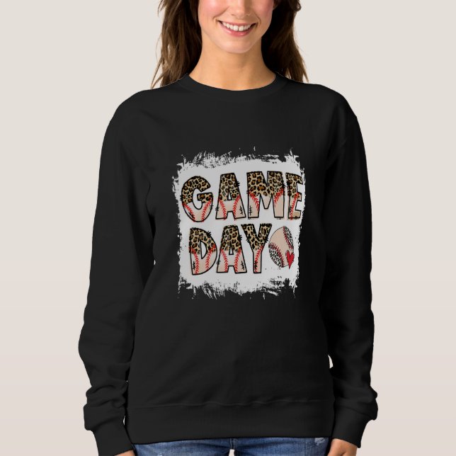 Bleached Ball Game Day Vibes Heart Leopard Sweatshirt (Vorderseite)