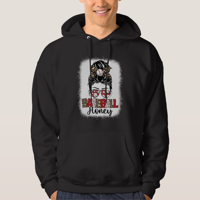 Bleached Baseball Honey Leopard Messy Bun Mothers  Hoodie (Vorderseite)