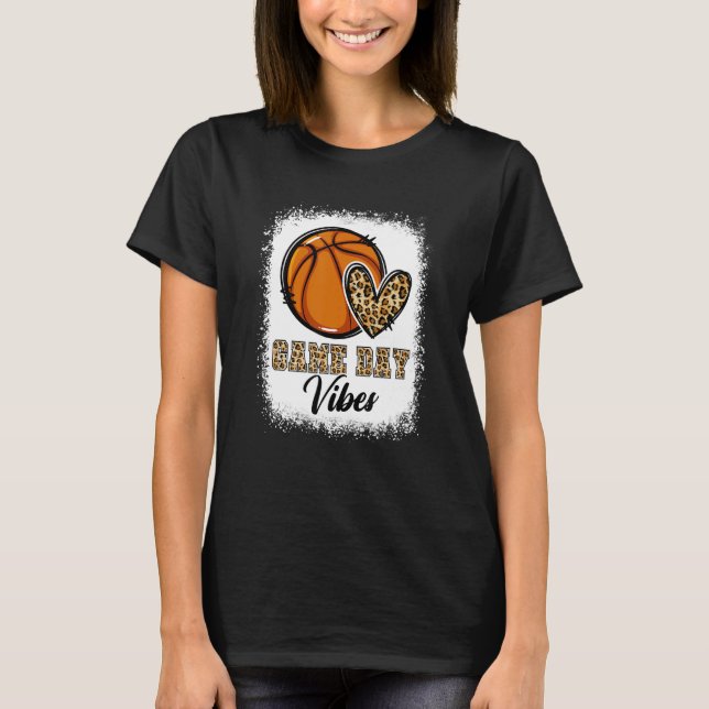 Bleached Basketball Game Day Vibes Basketball Mom  T-Shirt (Vorderseite)