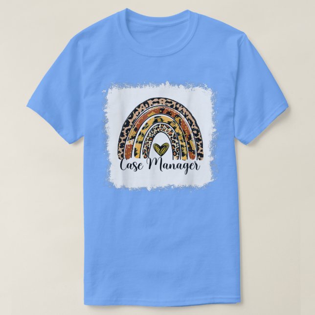 Bleached Case Manager Rainbow Social Services Hall T-Shirt (Design vorne)