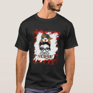 Bleached Christmas NICU Nurse Buffalo Santa RN Xma T-Shirt