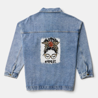 Bleached Football Mimi Messy Bun Game Day Mütter Jeansjacke