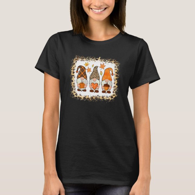 Bleached Happy Fall Y'all Gnome Pumpkin Autumn Tha T-Shirt (Vorderseite)