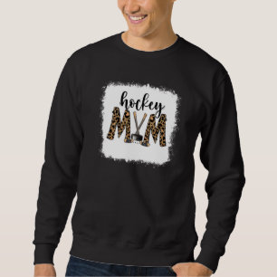 Bleached Hockey Mama Leopard Ice Hockey Mama Mütte Sweatshirt
