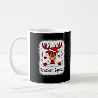 Bleached Teacher Squad Reindeer Plaid Teacher Chri Kaffeetasse