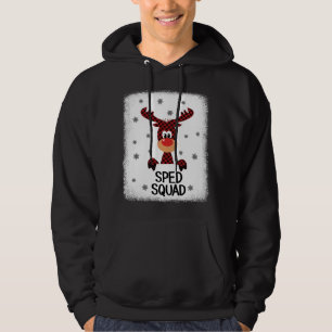 Bleached Teacher Squad Reindeer SPED Christmas Xma Hoodie