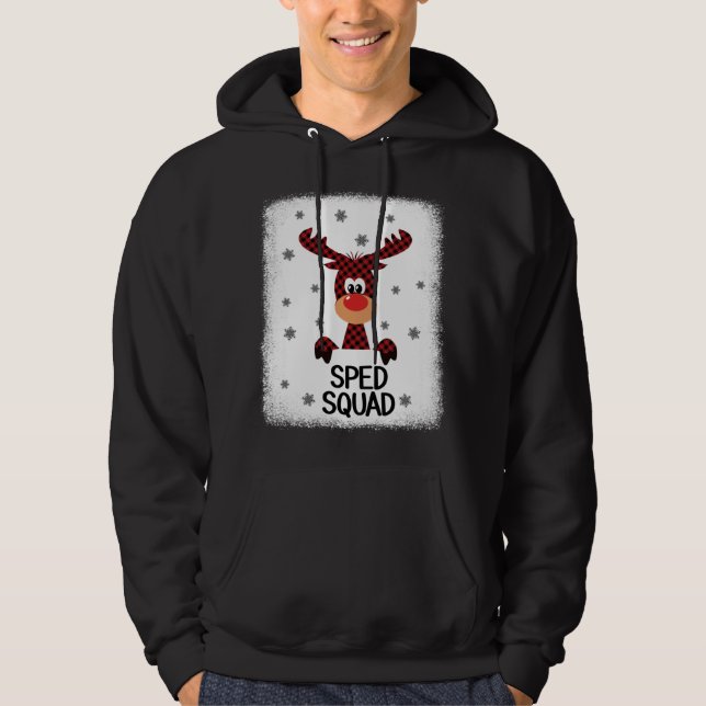 Bleached Teacher Squad Reindeer SPED Christmas Xma Hoodie (Vorderseite)