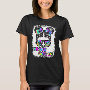 Bleached Tie Dye Hello Kindergarten Back To School T-Shirt