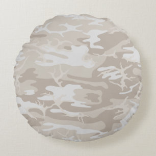 Bleached Wasteland Camouflage Rundes Kissen