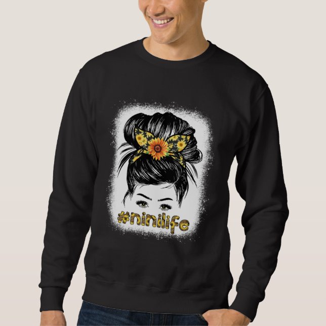 Bleaches Nini Messy Hair Bun Sunflower Women Mothe Sweatshirt (Vorderseite)