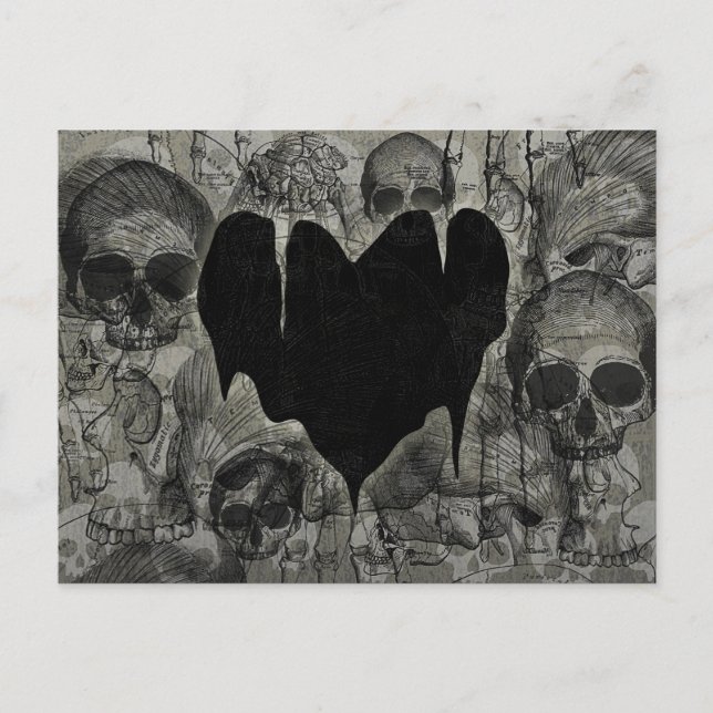 Bleak Heart Gothic Valentine Feiertagspostkarte (Vorderseite)