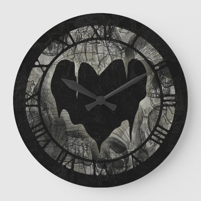 Bleak Heart Große Wanduhr (Vorderseite)