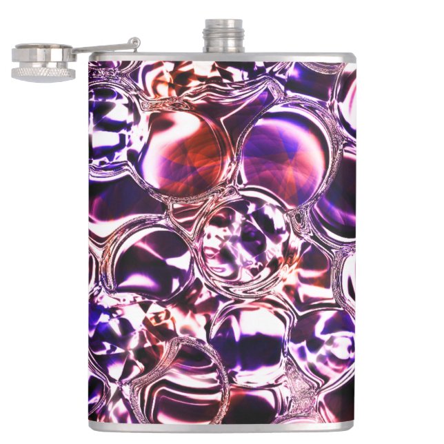 Blebs aus farbigem Glas oder wertvollen Steinen? Flachmann (Geöffnet)