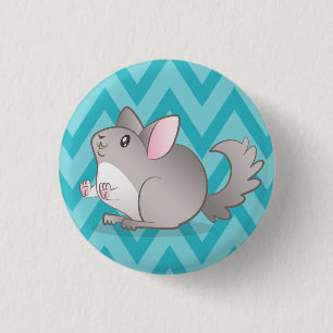 Blech 3,2cm Blauer Chinchilla Button