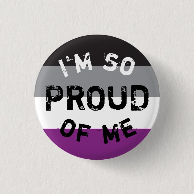 Blech Flagge Asexual Unter Proud - Love i Love Button (Vorderseite)