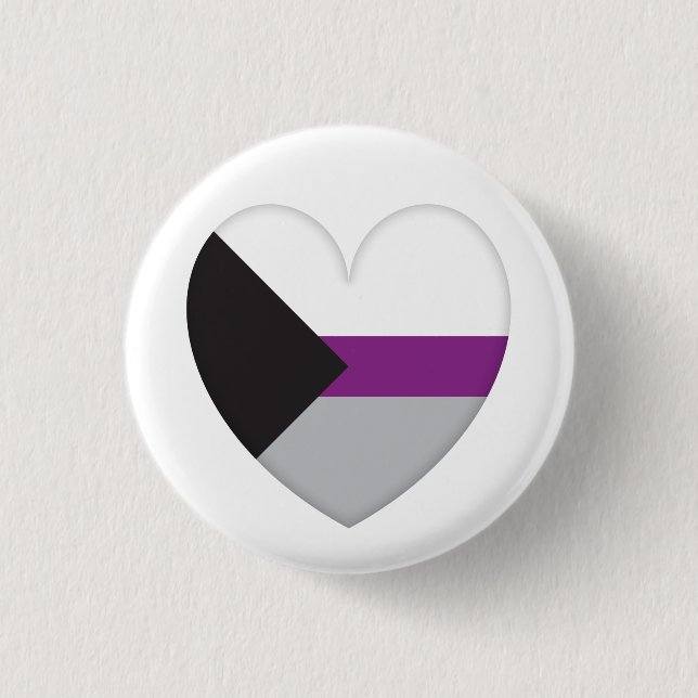 Blech Flagge Demisexual Herz - Love i Love Button (Vorderseite)