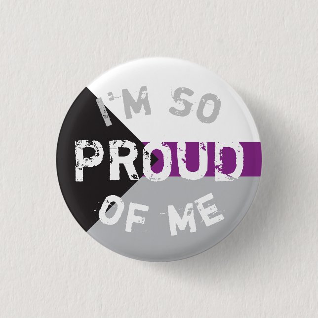 Blech Flagge Demisexual Unter Proud - Love i Love Button (Vorderseite)