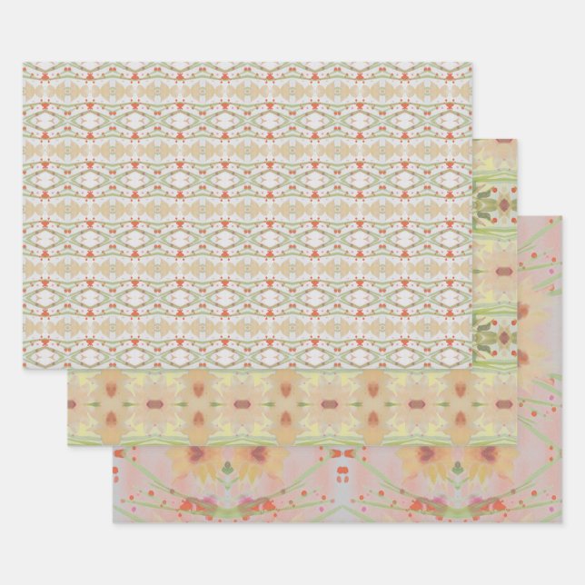 Blechbezug mit drei verschiedenen Designs Geschenkpapier Set (Set)