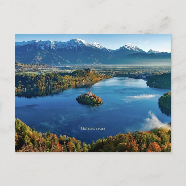 Bled Island, Slowenien, landschaftlich Postkarte (Vorderseite)
