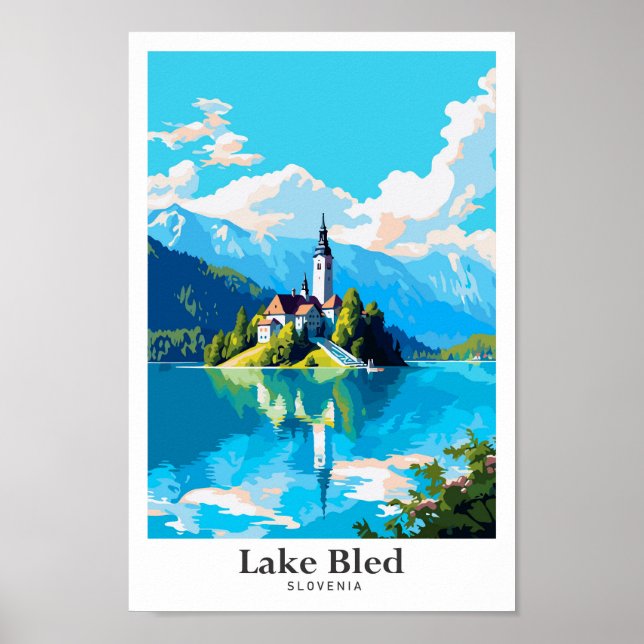 Bled Slovenien Art Vintage Parco Civico-Ciani Poster (Vorne)