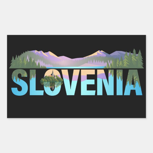 Bled Slovenien Europe Rechteckiger Aufkleber (Vorderseite)