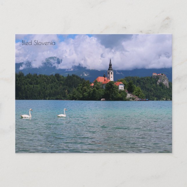 Bled Slovenien Feiertagspostkarte (Vorderseite)
