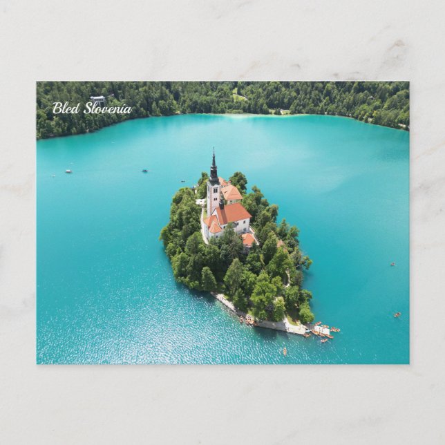 Bled Slovenien Feiertagspostkarte (Vorderseite)