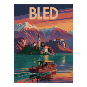 Bled Slowenien vintage Poster