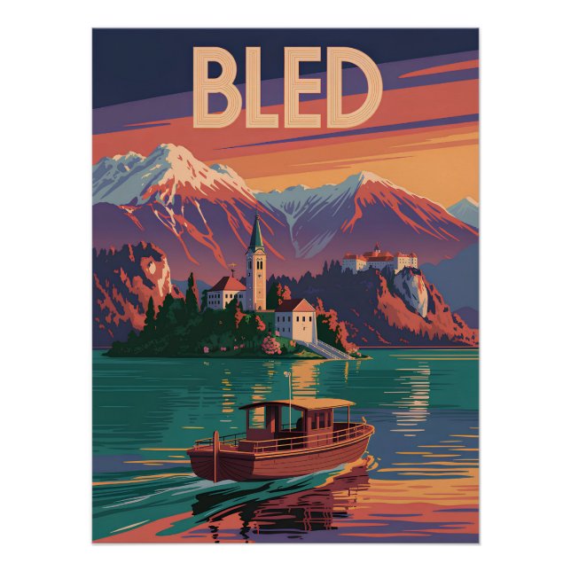 Bled Slowenien vintage Poster (Vorderseite)