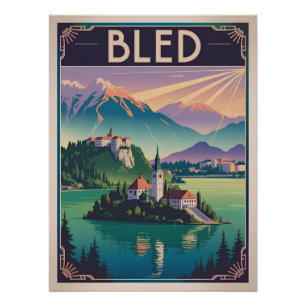 Bled Slowenien vintage Poster
