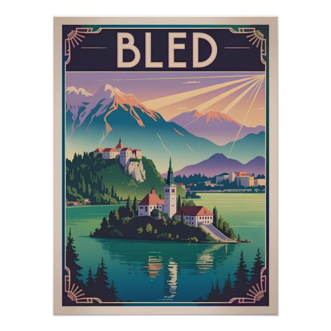 Bled Slowenien vintage Poster (Vorderseite)