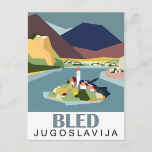 Bleder See, Jugoslawien, Slowenien, Reisen in alte Postkarte