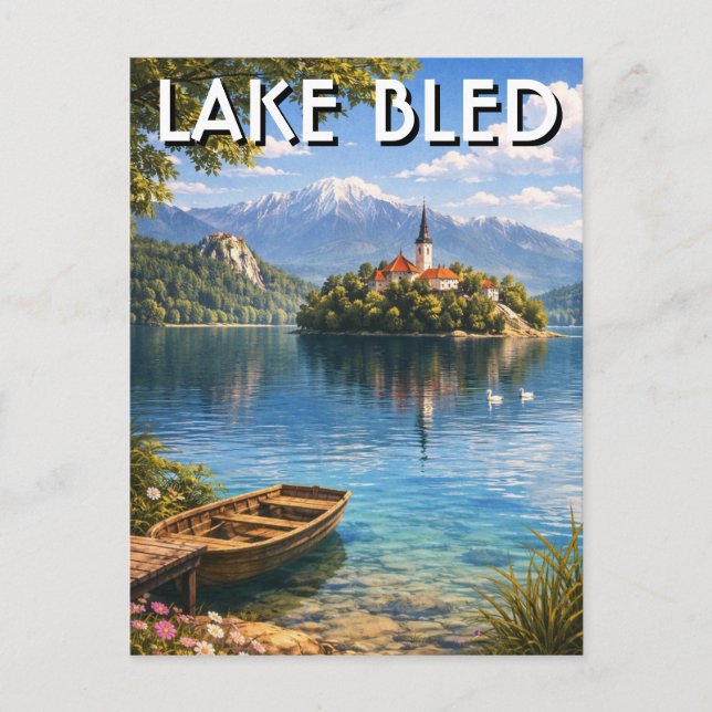 Bledsee Slowenien Postkarte (Vorderseite)