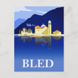 Bledsee, Wasserreflexionen Postkarte