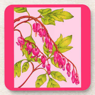 bleeding hearts flowers print getränkeuntersetzer