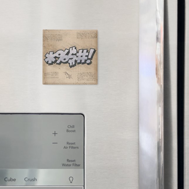 BLEEP! Vintages Comic Buch Steampunk Pop Kunst Magnet (In Situ (Kühlschrank))