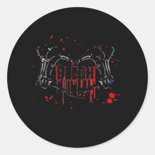 Blegh Breakdown, Skeleton Heart Hands, Emo Band, S Runder Aufkleber