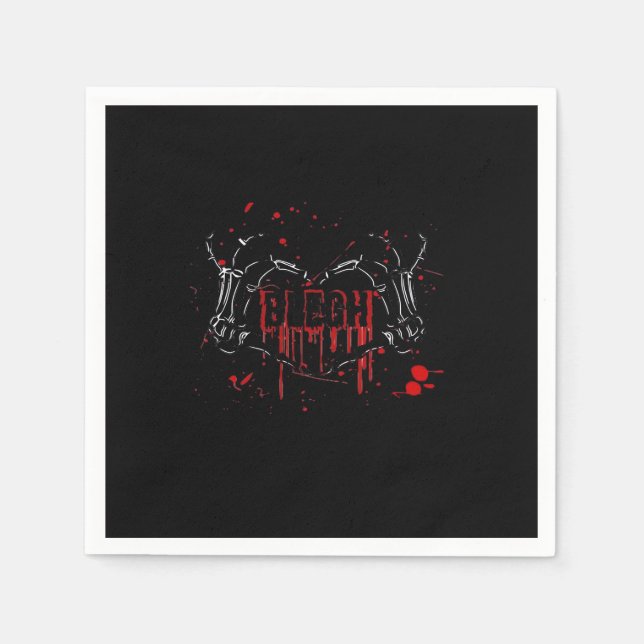 Blegh Breakdown, Skeleton Heart Hands, Emo Band, S Serviette (Vorderseite)