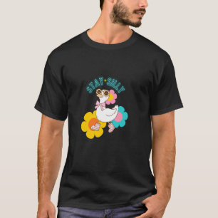 Bleib Albern Light Up Frühling Groovy Gans Positiv T-Shirt