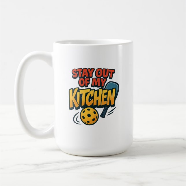 Bleib Aus Meiner Küche Premium Kaffeetasse (Links)