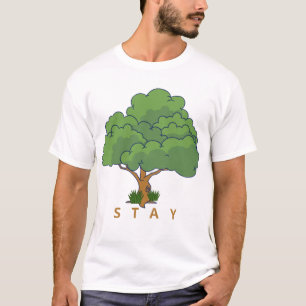 BLEIB Baum Illustration Positive Natur Kunst T-Shirt