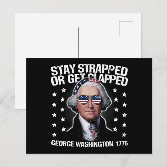 Bleib bewaffnet oder werde geklappt George Washing Postkarte (Vorne/Hinten)