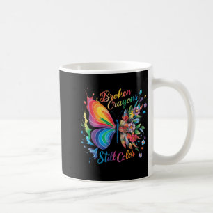 Bleib bunt Mental Health Regenbogen Schmetterling Kaffeetasse