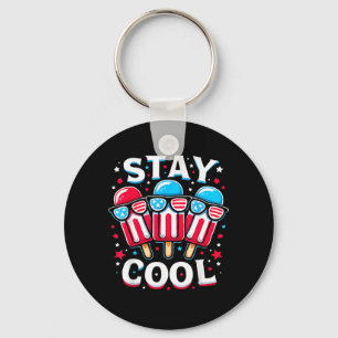 Bleib cool 4. Juli Popsicle USA-Flagge Schlüsselanhänger