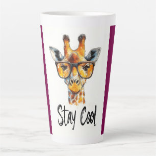 Bleib cool - Giraffe mit Sonnenbrille Illustration Milchtasse