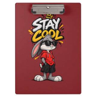 Bleib Cool Street Style Kaninchen Grafik – Lustige Klemmbrett