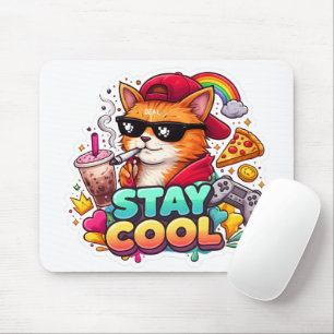 Bleib Cool Vibes – Chill Cat Streetwear Mousepad